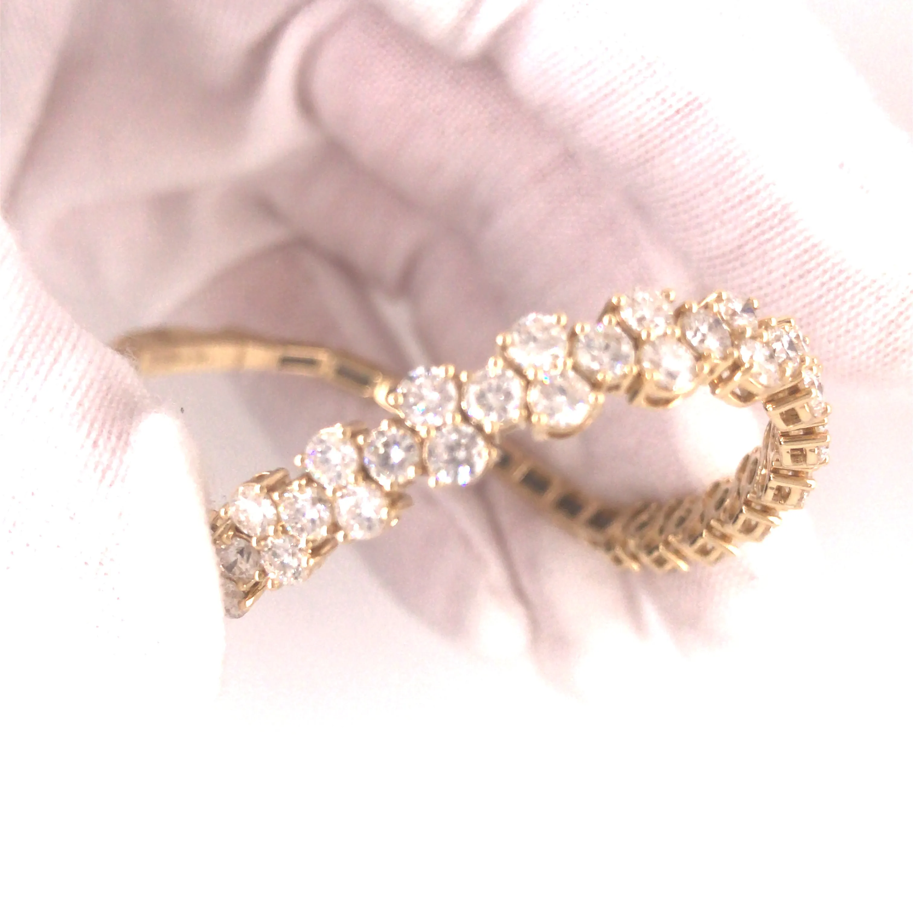 14K Flexible Diamond Bangle Yellow Gold