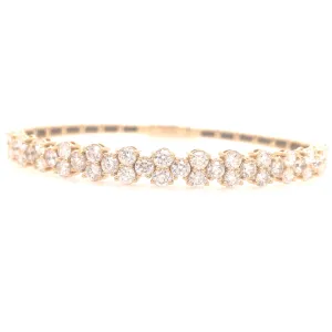 14K Flexible Diamond Bangle Yellow Gold