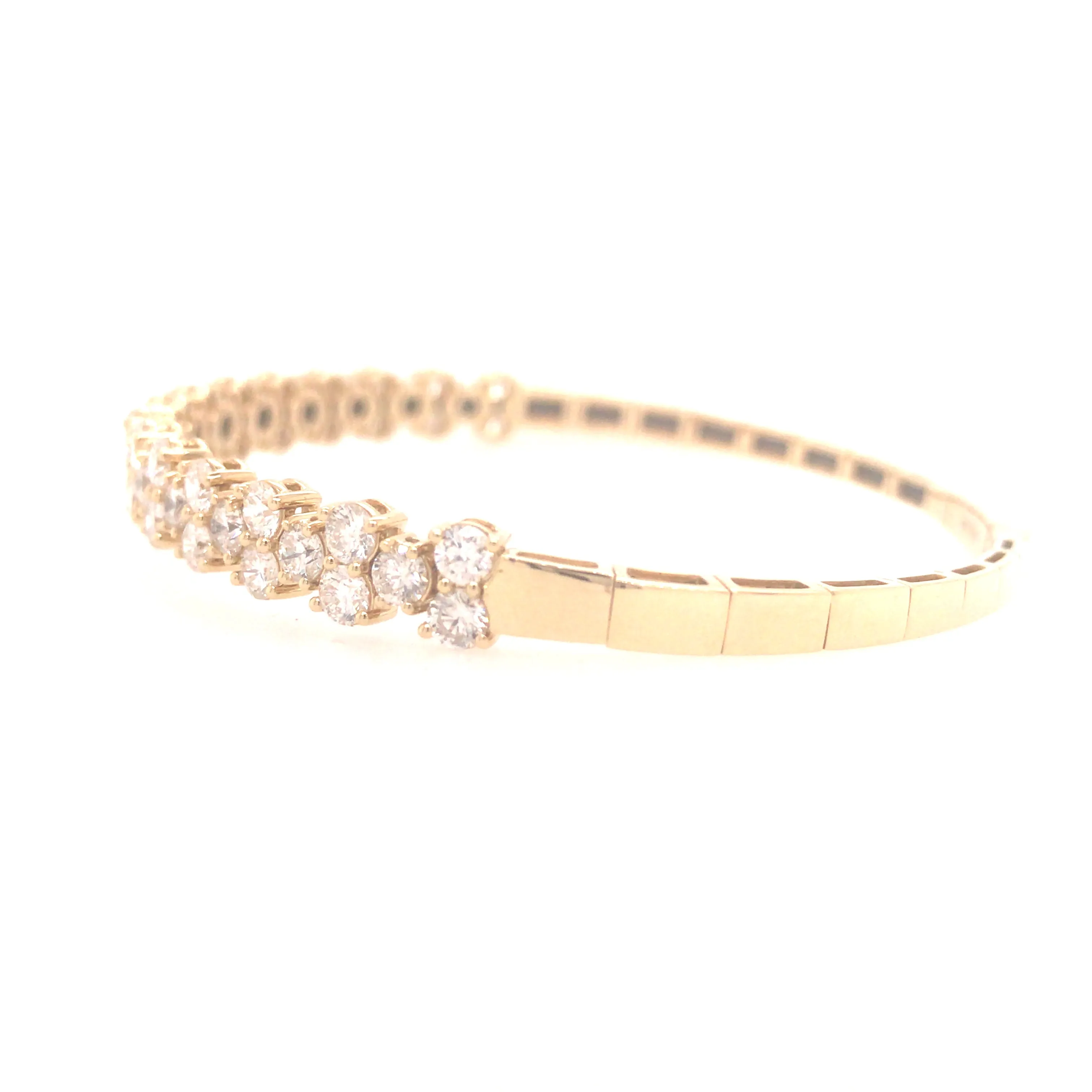 14K Flexible Diamond Bangle Yellow Gold