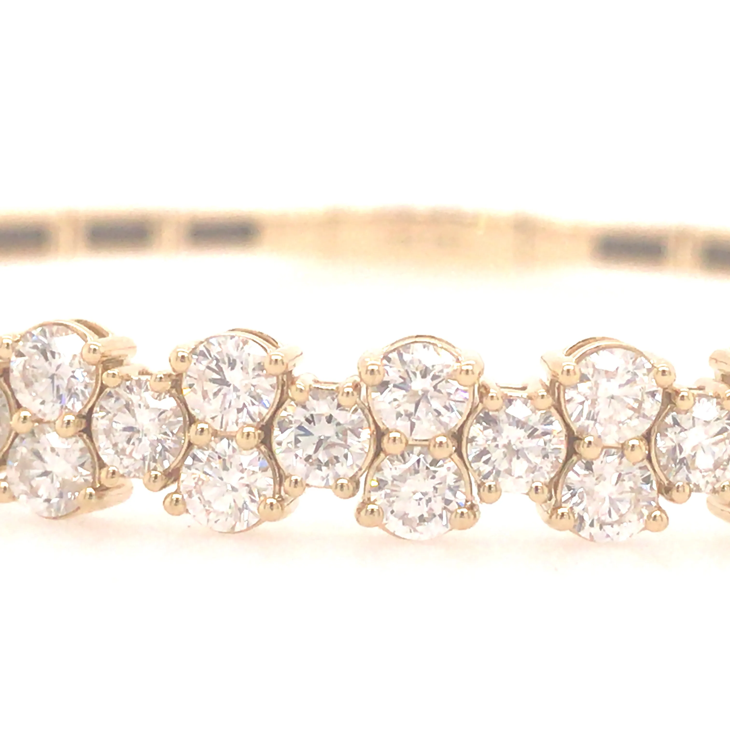14K Flexible Diamond Bangle Yellow Gold
