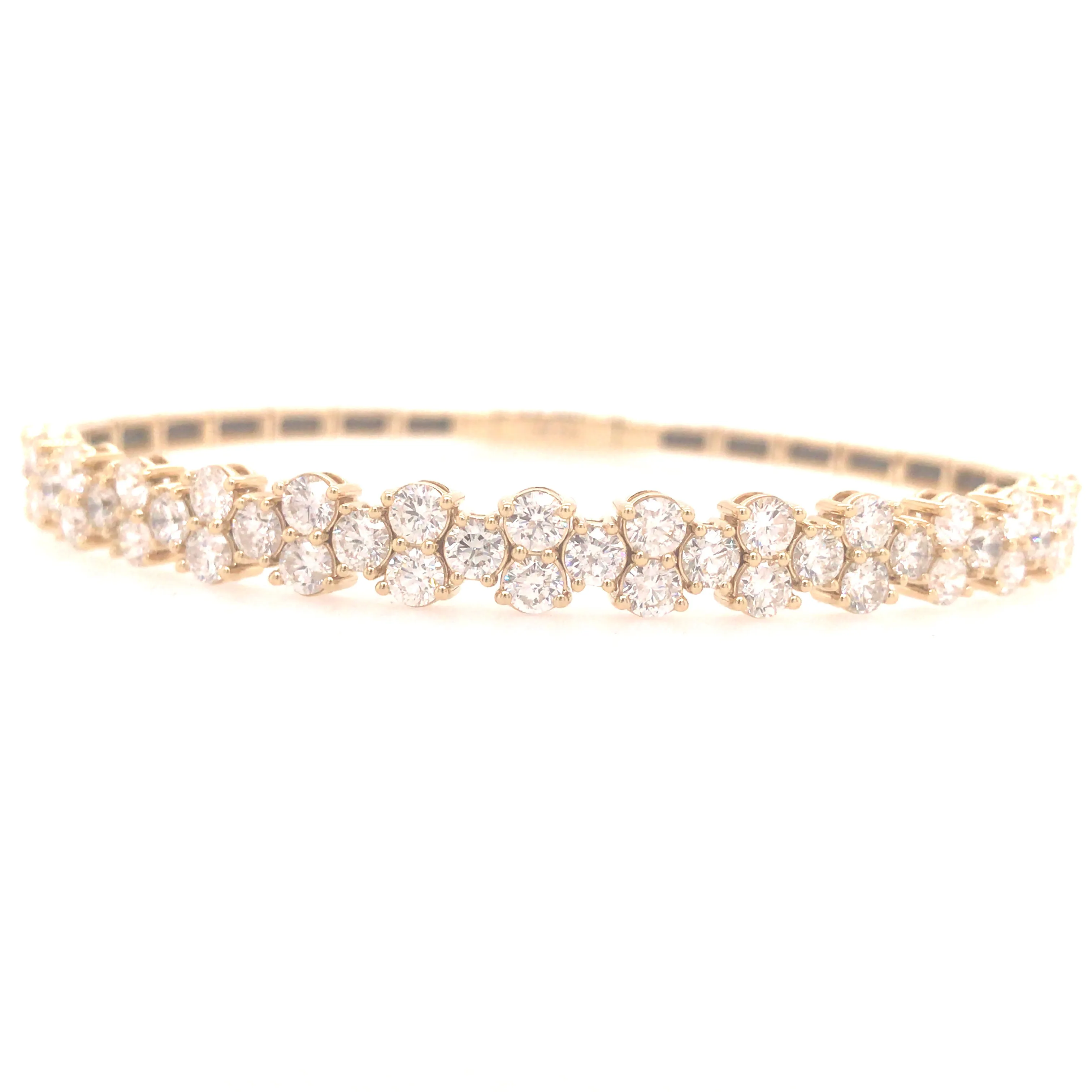 14K Flexible Diamond Bangle Yellow Gold