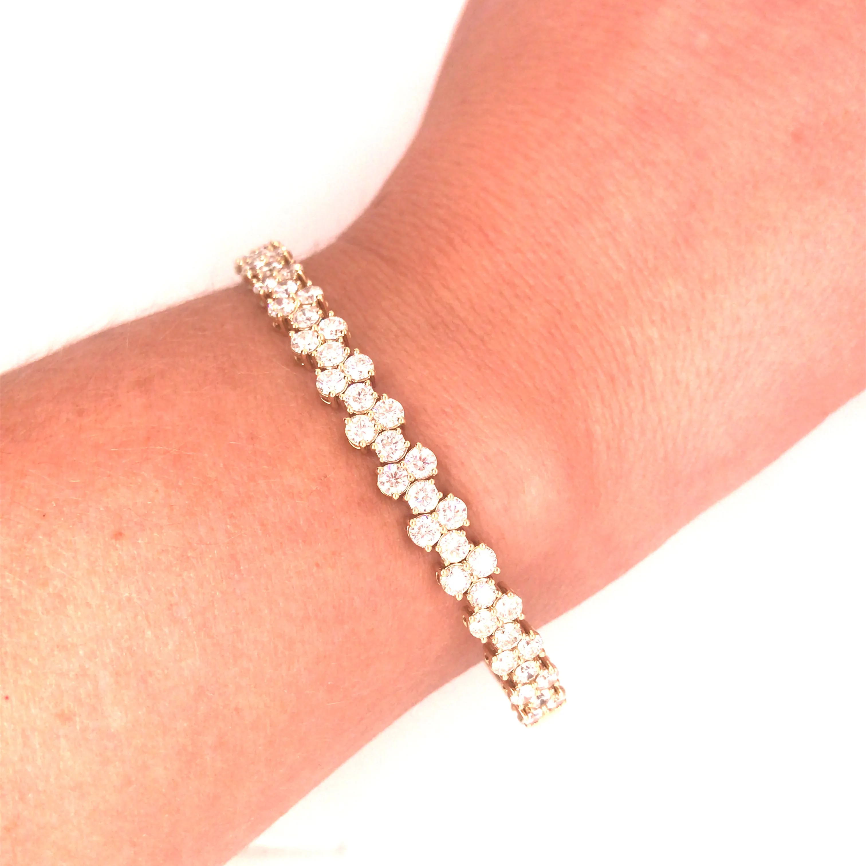 14K Flexible Diamond Bangle Yellow Gold