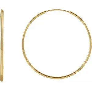 14K Yellow 30 mm Flexible Endless Huggie Earrings