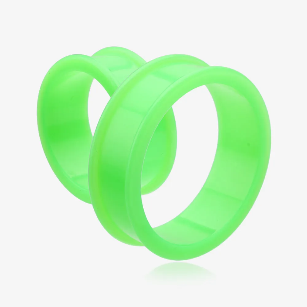 A Pair of Flexible Silicone Double Flared Ear Gauge Tunnel Plug