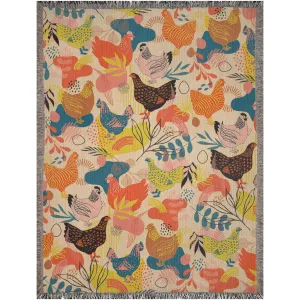 Abstract Chicken Woven Blanket