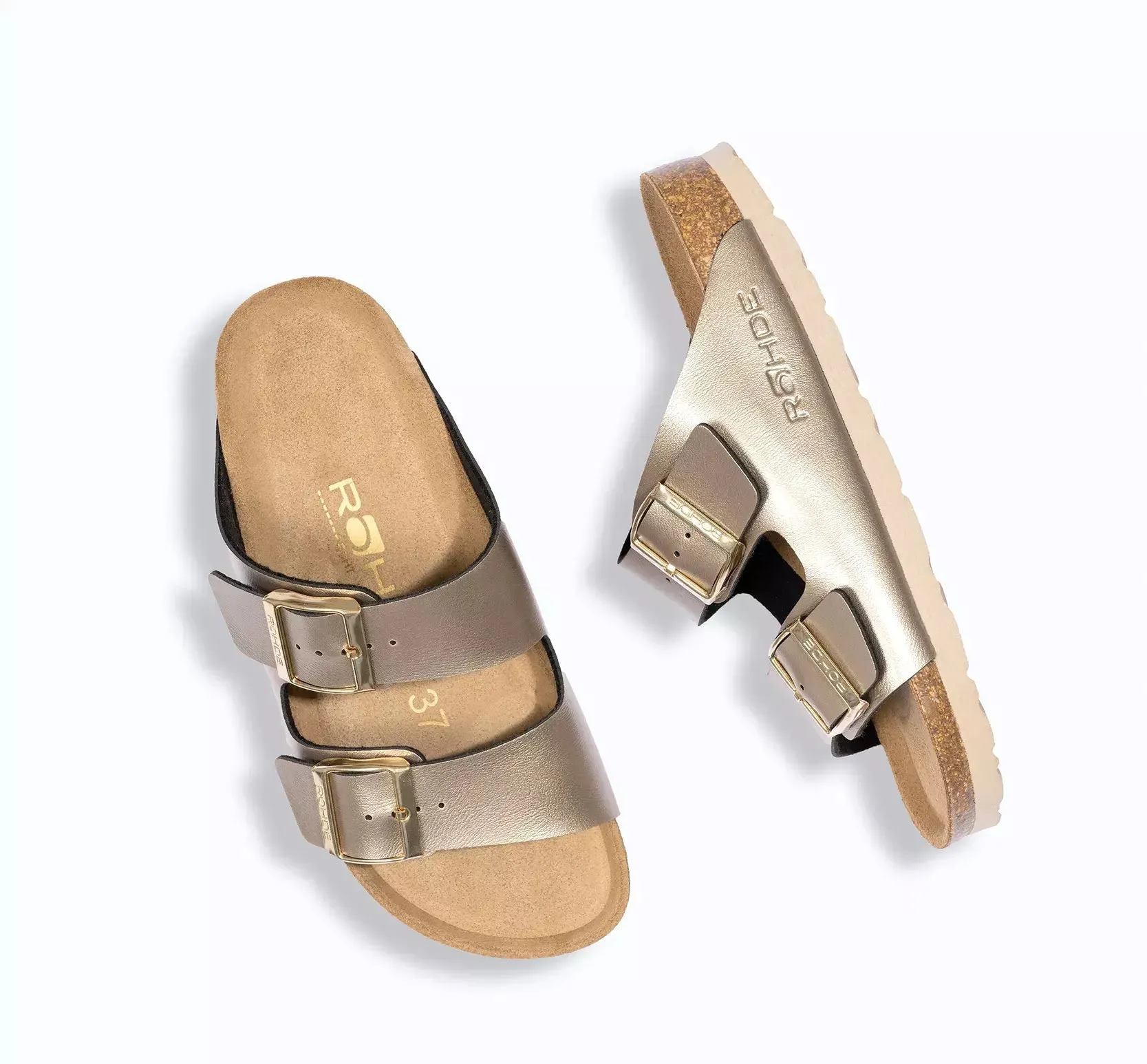'Alba' women's slide sandal - gold