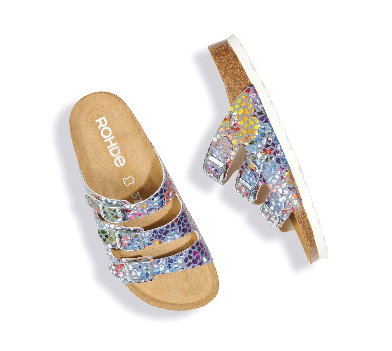 'Alba' women's slide sandal - jeans blue mix