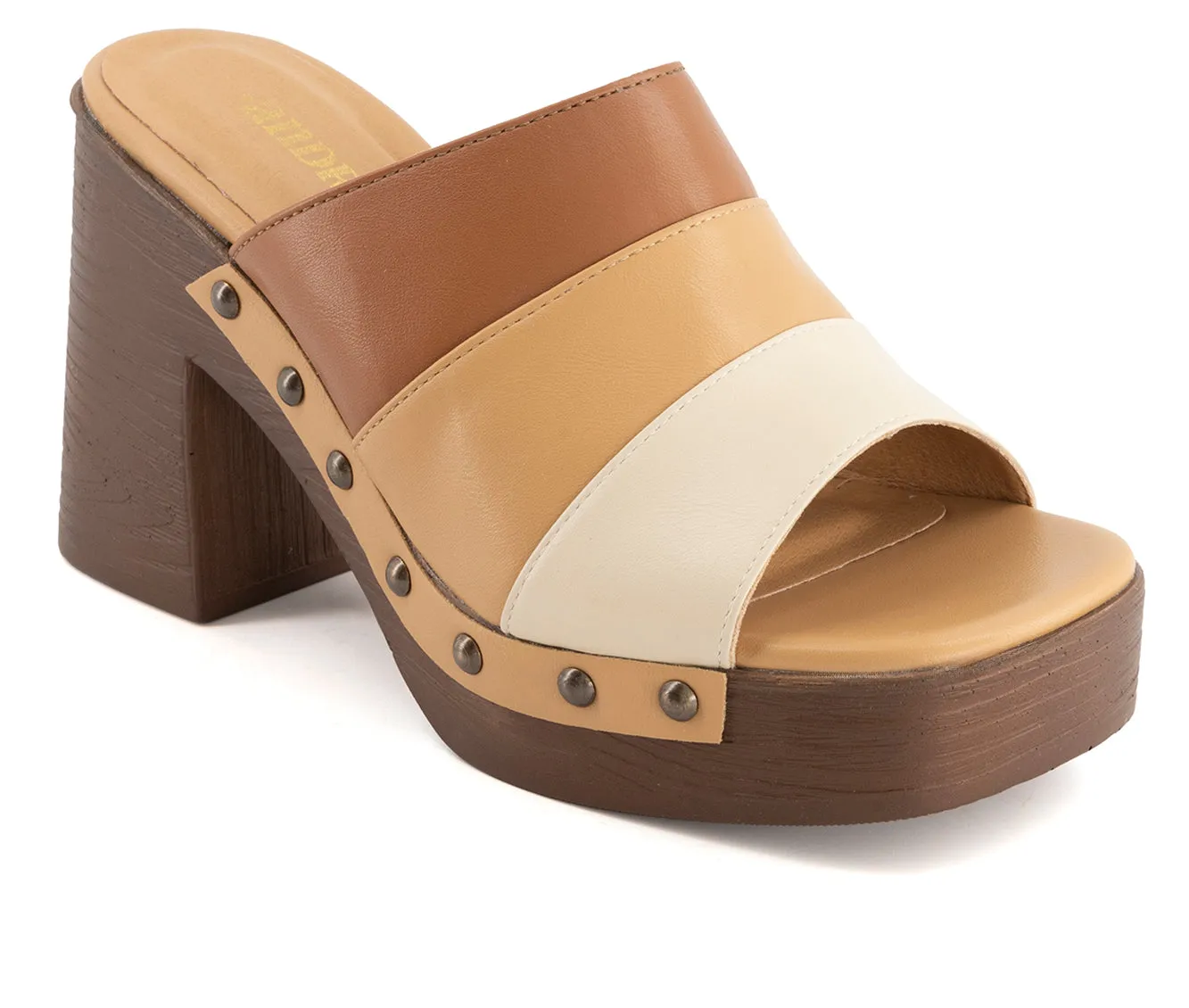 Andrea Women's Heeled Slide Sandals with multicolor upper 68036