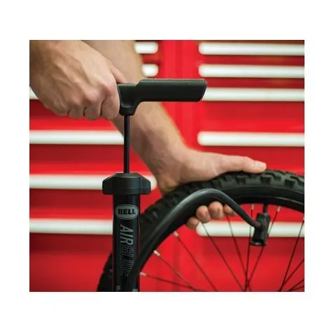 BELL SPORTS 120psi FLOOR PUMP WITH ORESSURE GAUGE SCHRADER AND PRESTA VALVE