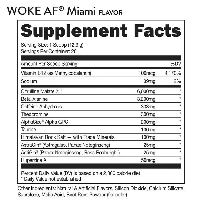 BUCKED UP WOKE AF - HIGH STIMULANT PRE-WORKOUT