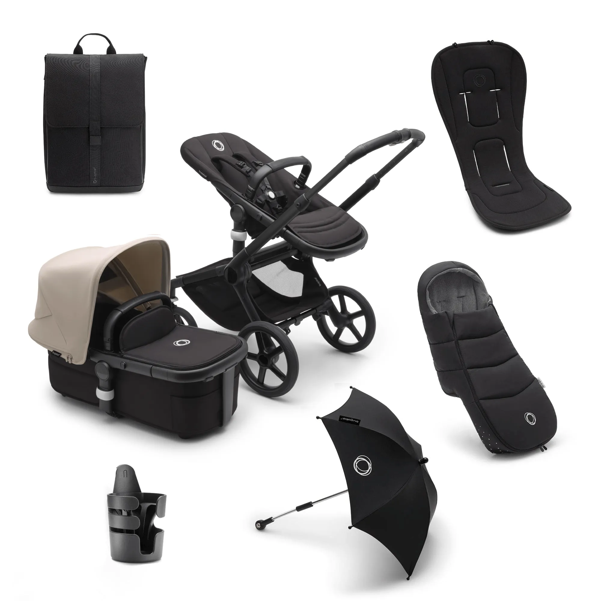 Bugaboo Fox 5 Essential Bundle - Black/Midnight Black/Desert Taupe
