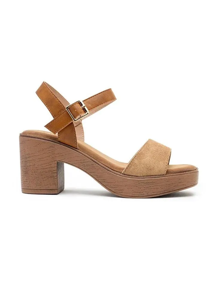 Chic stone block heel sandals