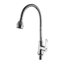 Chrome Flexible Hose Kitchen Deck-Mounted Cold Kitchen Sink Faucet Tap - Z-1008