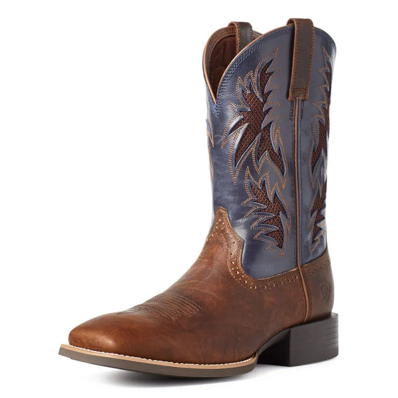 CL10035928 Brn/AZBl Ariat Mens Cowboy Boot Sport Venttek Top