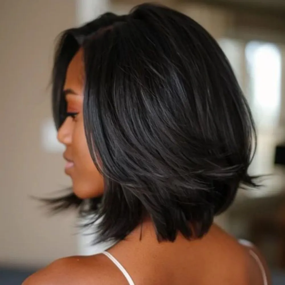 Classic & Chic Layered Cut Blowout Bob Lace Glueless Wig