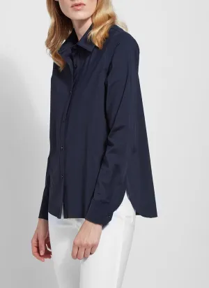 Connie Slim Button Down | Navy