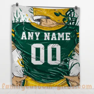 Custom Premium Quilt Blanket Green Bay Jersey American Football Personalized Quilt Gifts for Her & Him