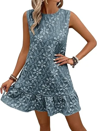 Daisy Jacquard Summer Mini Dress