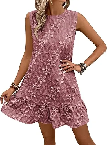 Daisy Jacquard Summer Mini Dress