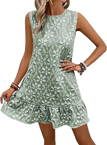 Daisy Jacquard Summer Mini Dress