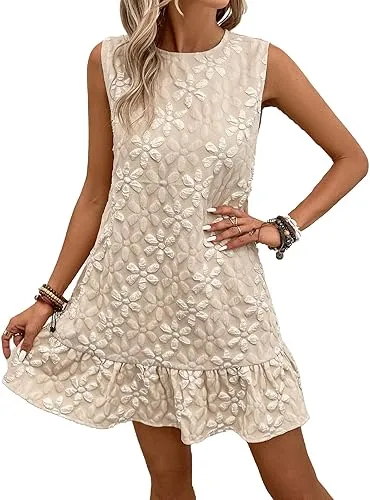 Daisy Jacquard Summer Mini Dress