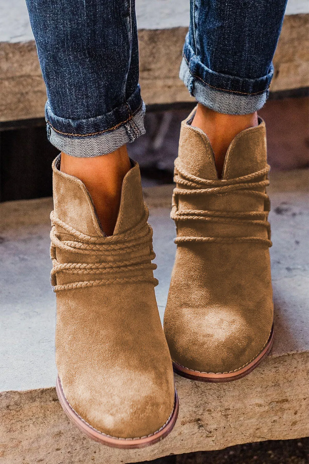 Dark Grey Criss Cross Slip-on Point Toe Heeled Boots