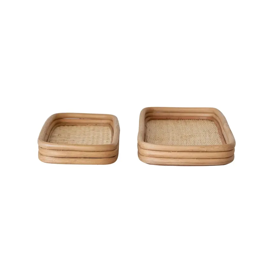 Decorative Hand-Woven Rattan Trays