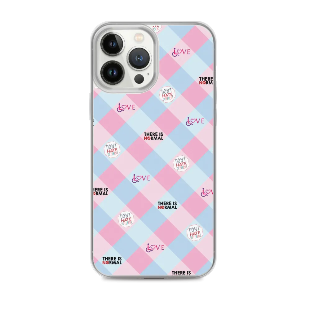 Disability Themed Small Patchwork  iPhone Case) Pastel Colors
