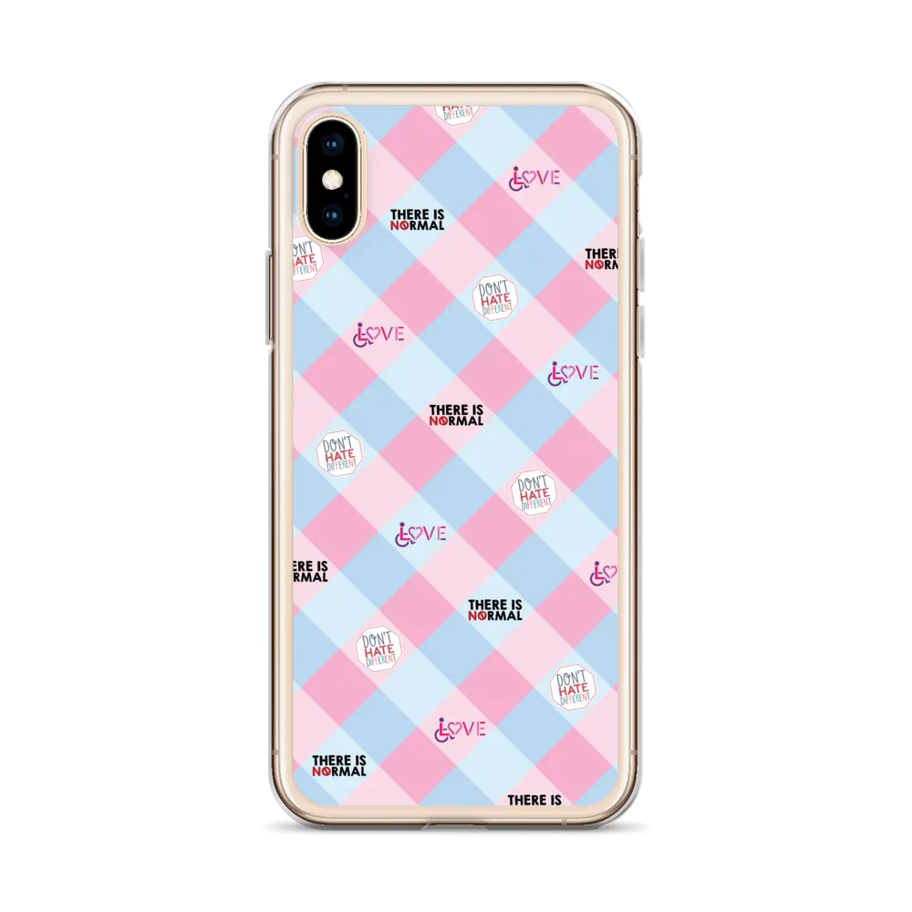 Disability Themed Small Patchwork  iPhone Case) Pastel Colors