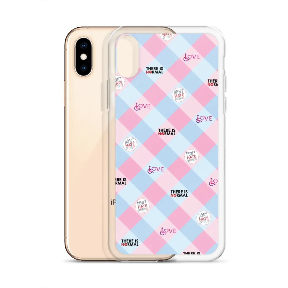 Disability Themed Small Patchwork  iPhone Case) Pastel Colors