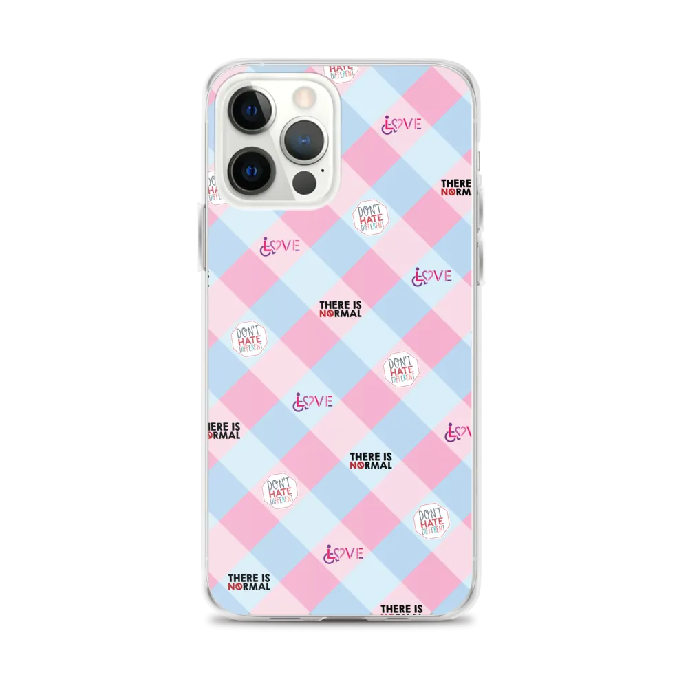 Disability Themed Small Patchwork  iPhone Case) Pastel Colors