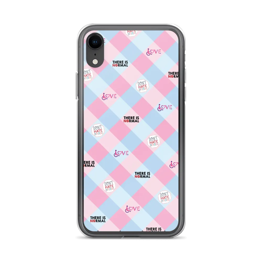 Disability Themed Small Patchwork  iPhone Case) Pastel Colors