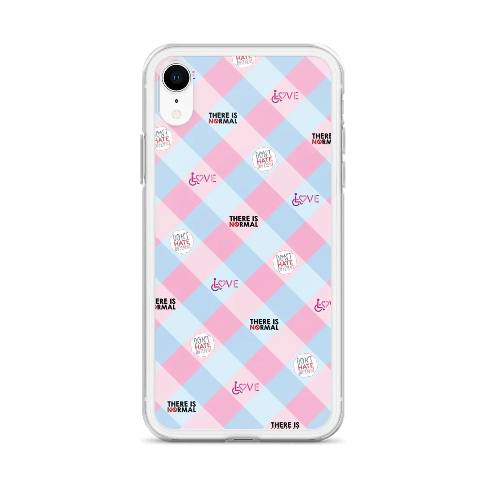 Disability Themed Small Patchwork  iPhone Case) Pastel Colors