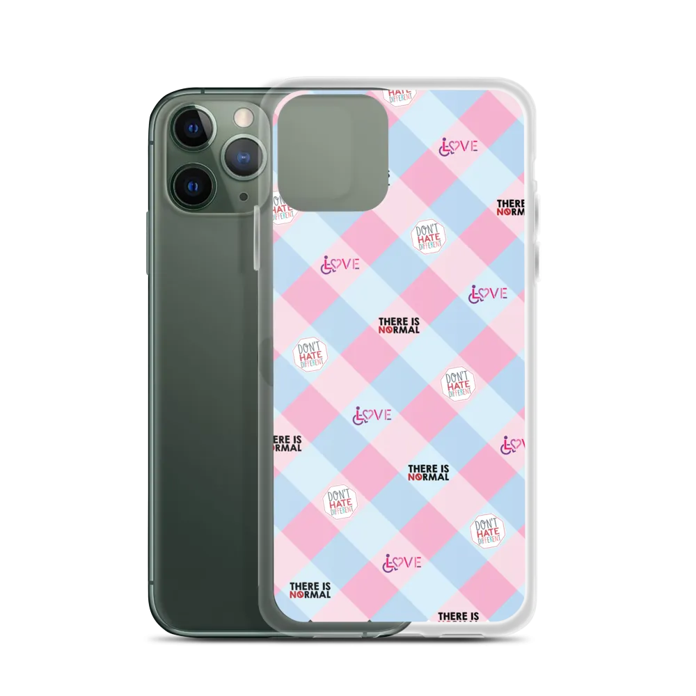 Disability Themed Small Patchwork  iPhone Case) Pastel Colors