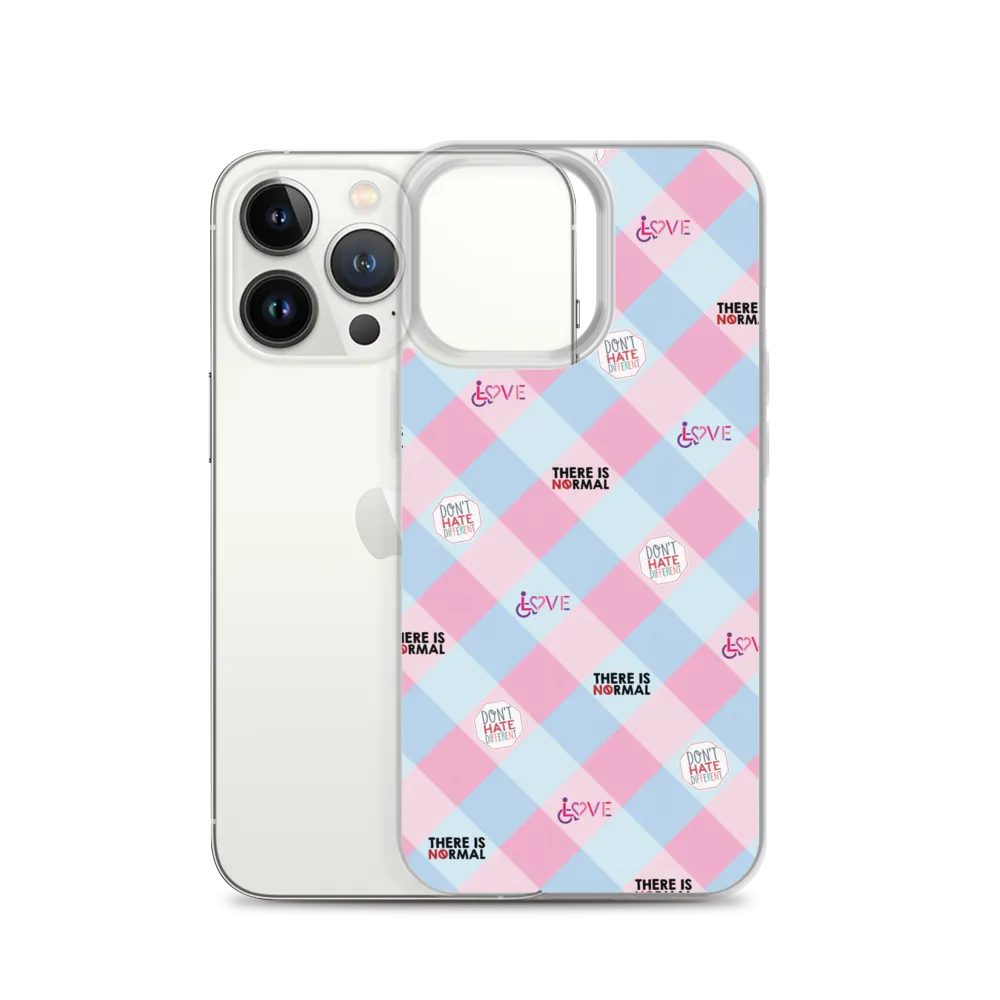 Disability Themed Small Patchwork  iPhone Case) Pastel Colors