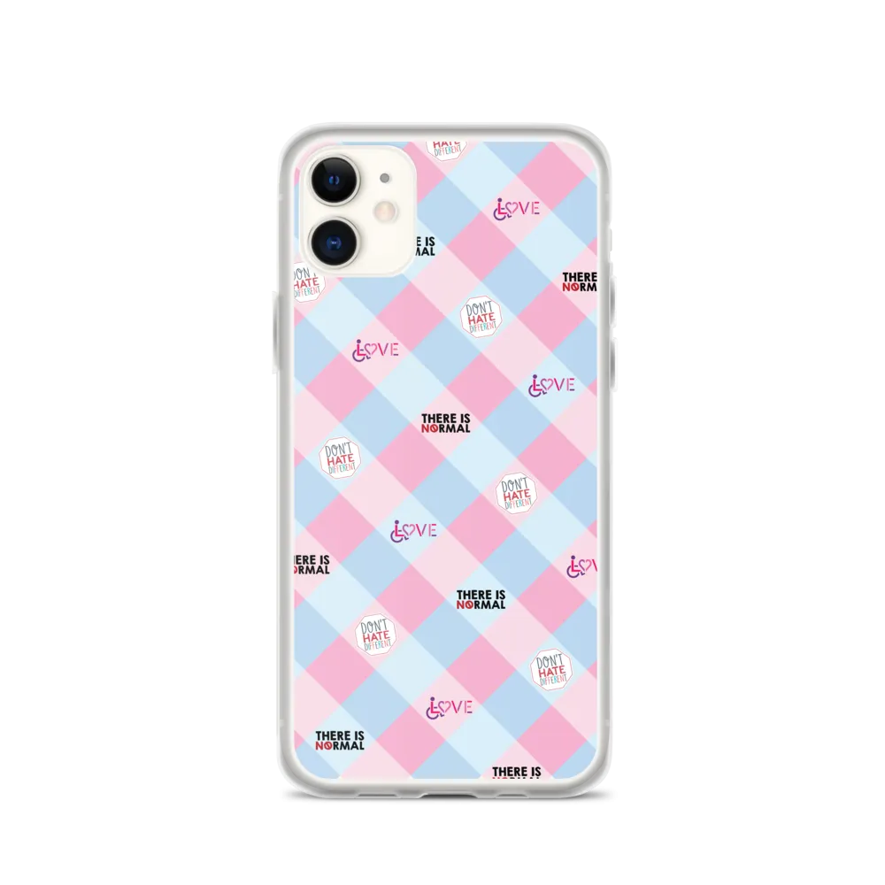 Disability Themed Small Patchwork  iPhone Case) Pastel Colors