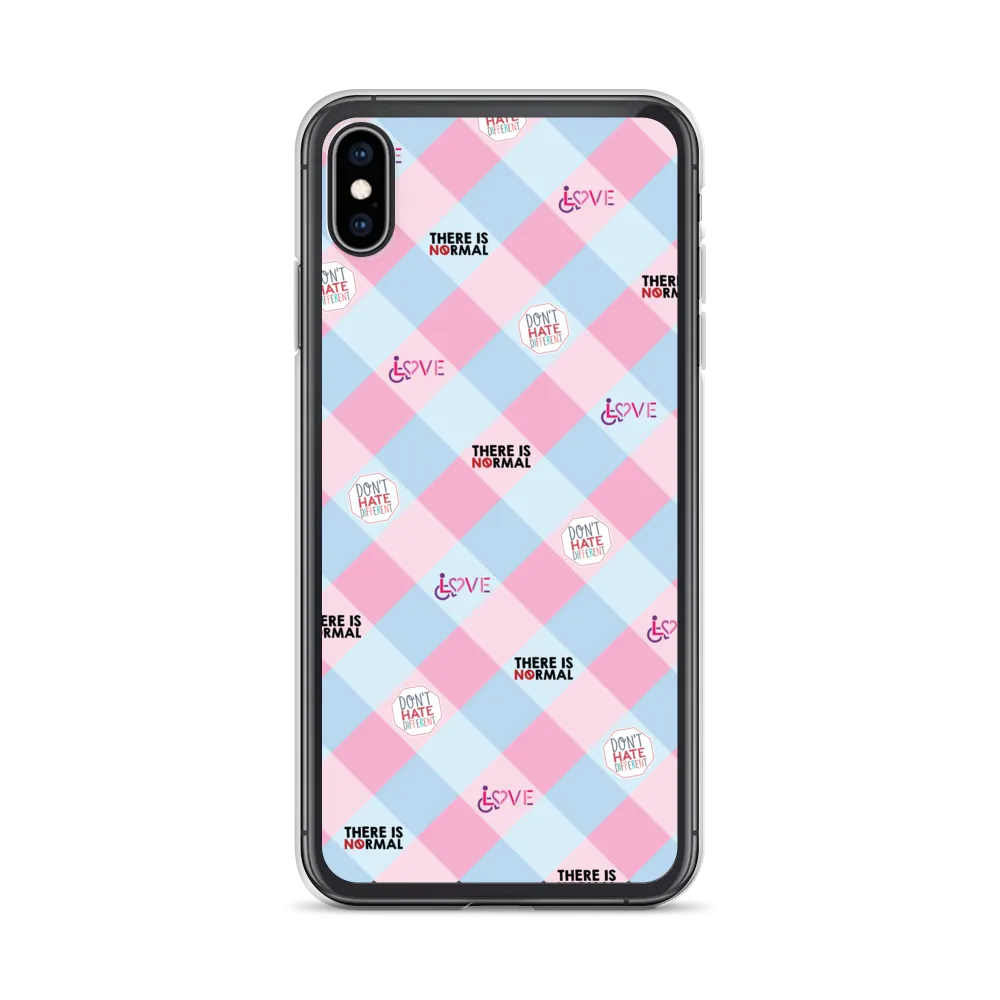 Disability Themed Small Patchwork  iPhone Case) Pastel Colors