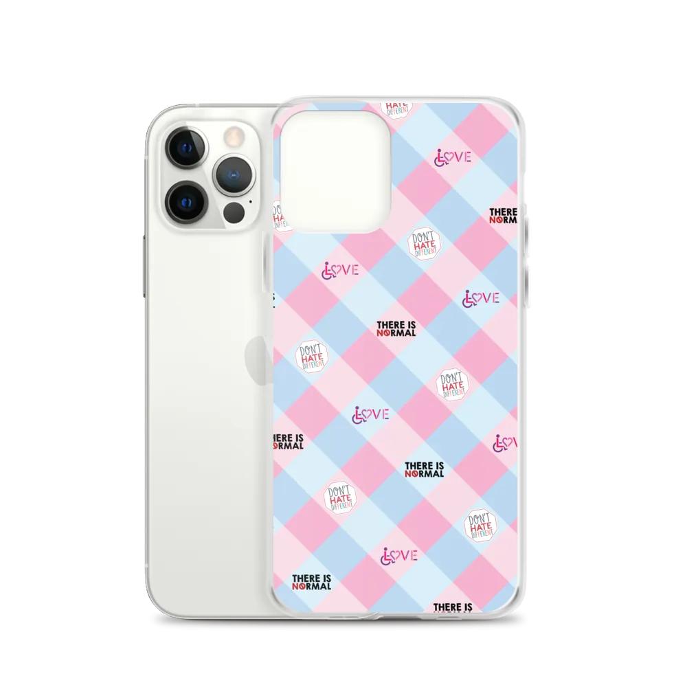 Disability Themed Small Patchwork  iPhone Case) Pastel Colors