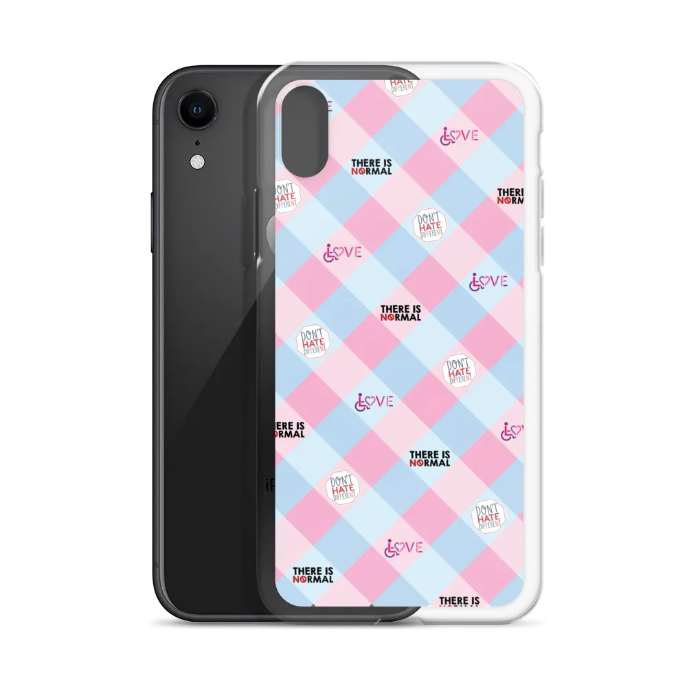Disability Themed Small Patchwork  iPhone Case) Pastel Colors