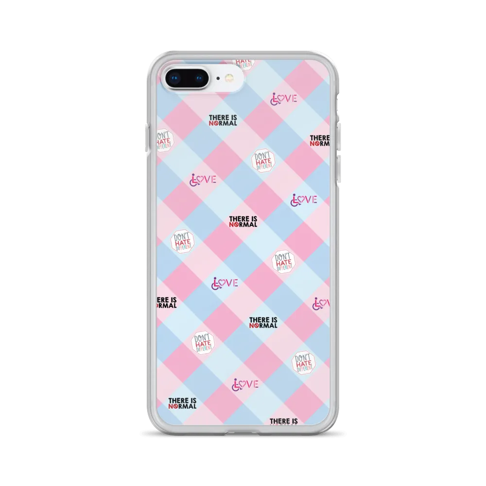 Disability Themed Small Patchwork  iPhone Case) Pastel Colors