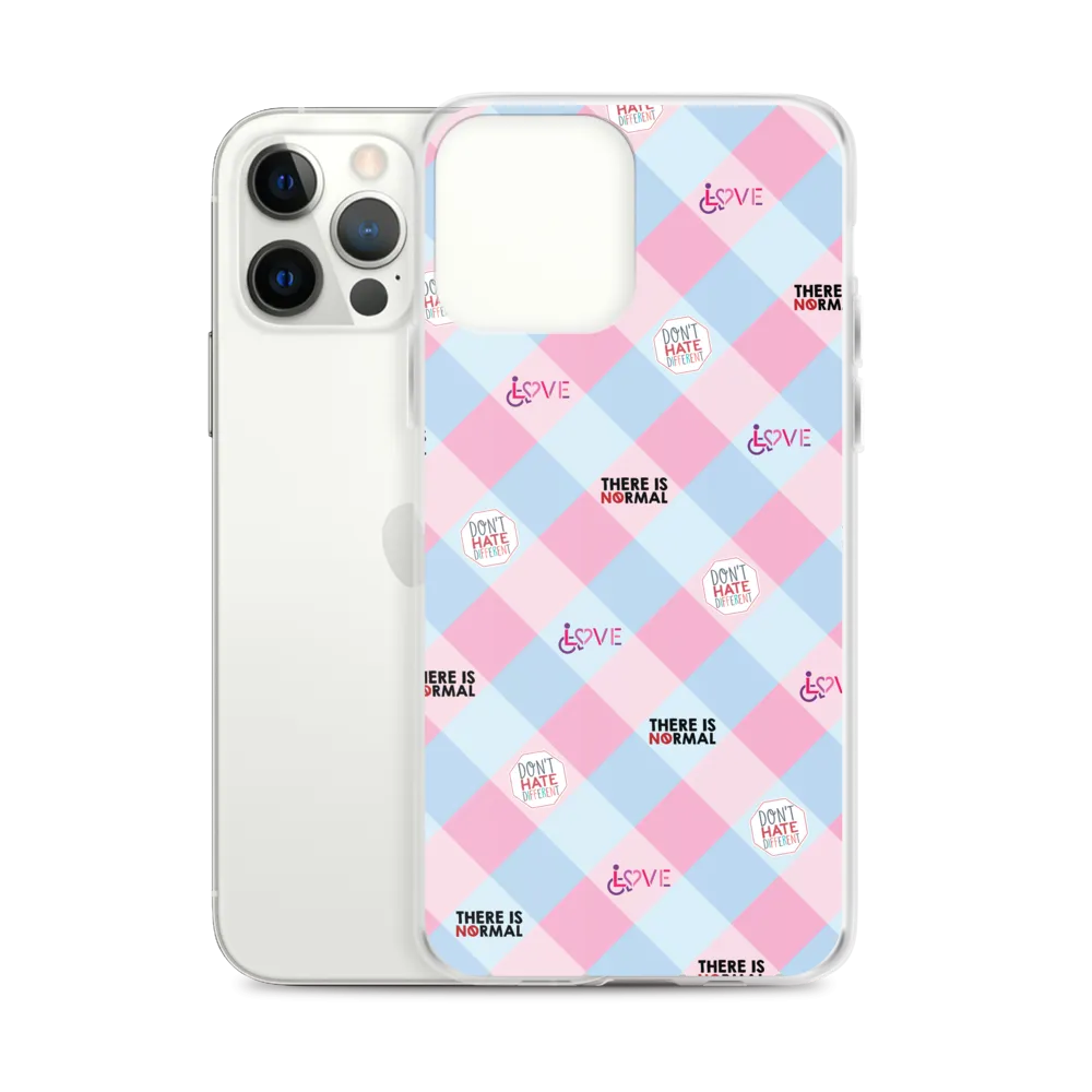 Disability Themed Small Patchwork  iPhone Case) Pastel Colors