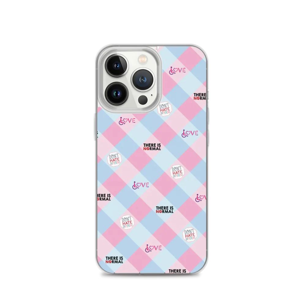 Disability Themed Small Patchwork  iPhone Case) Pastel Colors