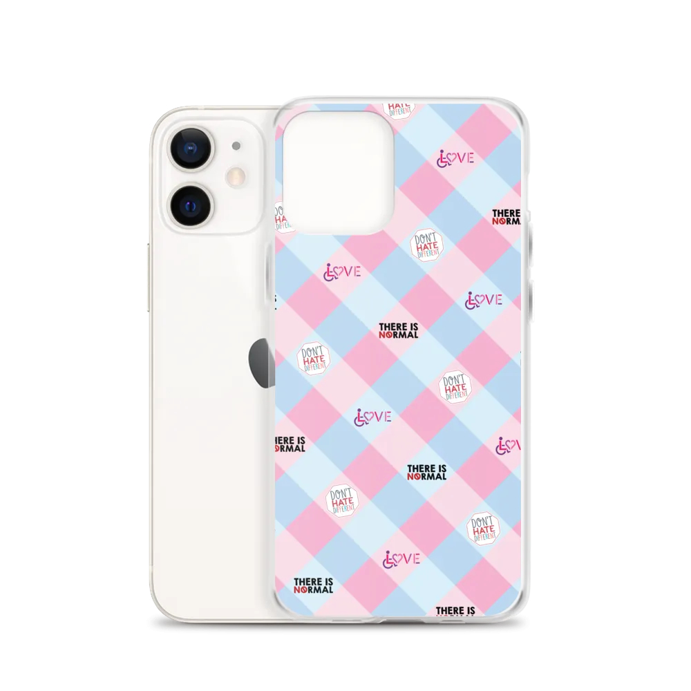 Disability Themed Small Patchwork  iPhone Case) Pastel Colors