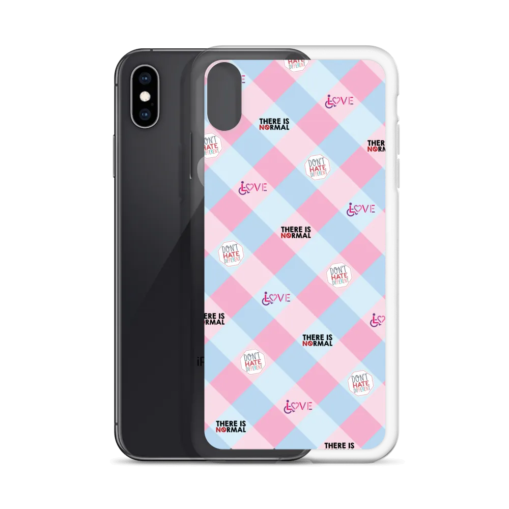 Disability Themed Small Patchwork  iPhone Case) Pastel Colors