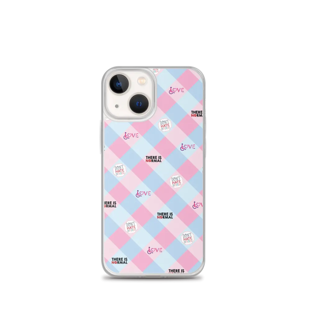 Disability Themed Small Patchwork  iPhone Case) Pastel Colors