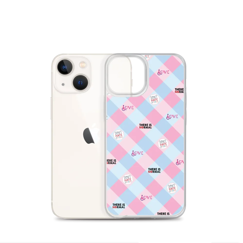 Disability Themed Small Patchwork  iPhone Case) Pastel Colors