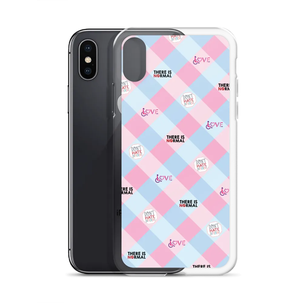 Disability Themed Small Patchwork  iPhone Case) Pastel Colors