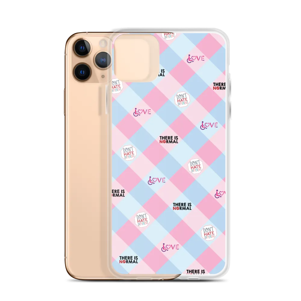 Disability Themed Small Patchwork  iPhone Case) Pastel Colors