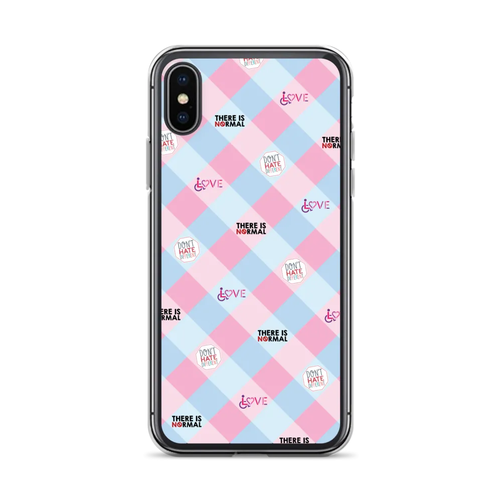 Disability Themed Small Patchwork  iPhone Case) Pastel Colors