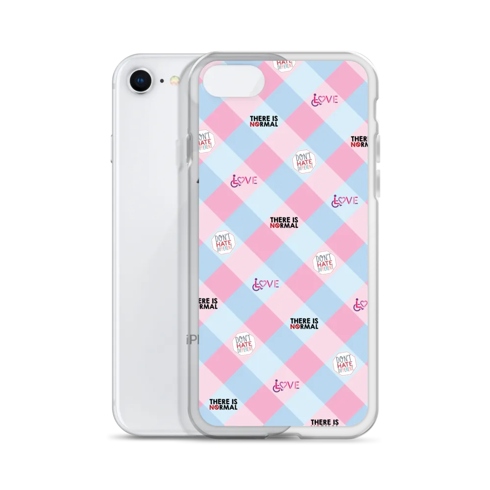Disability Themed Small Patchwork  iPhone Case) Pastel Colors
